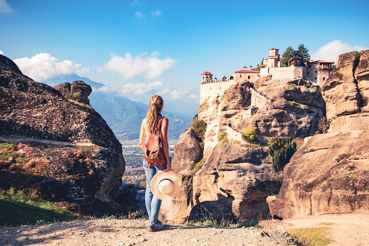 Meteora: Guidet solnedgangstur med klostre og grotter besøk