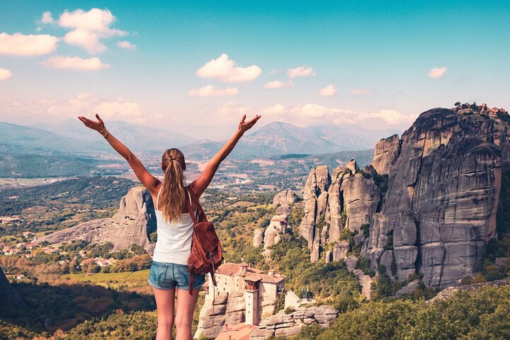 Meteora: Guidet solnedgangstur med klostre og grotter besøk