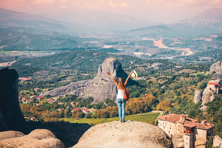 Meteora: Guidet solnedgangstur med klostre og grotter besøk