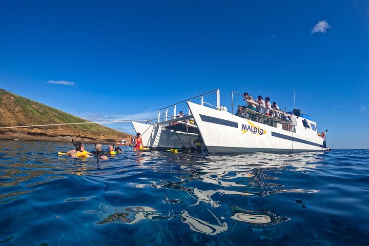 Maui eftermiddag snorkling ombord Malolo til Molokini eller koral haver