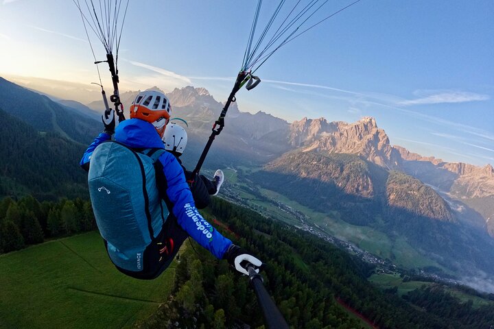 Privat paragliding tandemflyg Dolomiterna Alperna Kronplatz