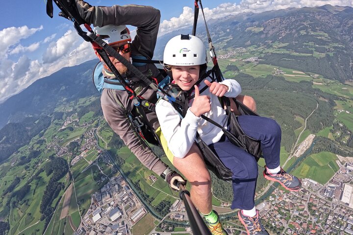 Privat paragliding tandemflyg Dolomiterna Alperna Kronplatz