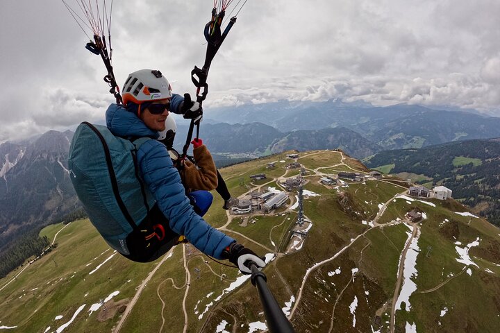 Privat paragliding tandemflyg Dolomiterna Alperna Kronplatz