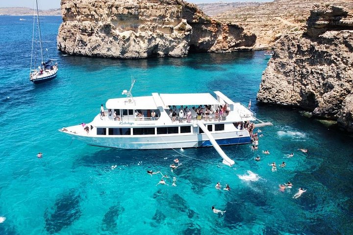From Sliema: Comino Blue Lagoon, Crystal Lagoon & Sea Caves