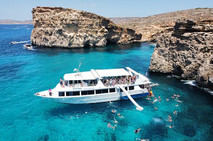 From Sliema: Comino Blue Lagoon, Crystal Lagoon & Sea Caves