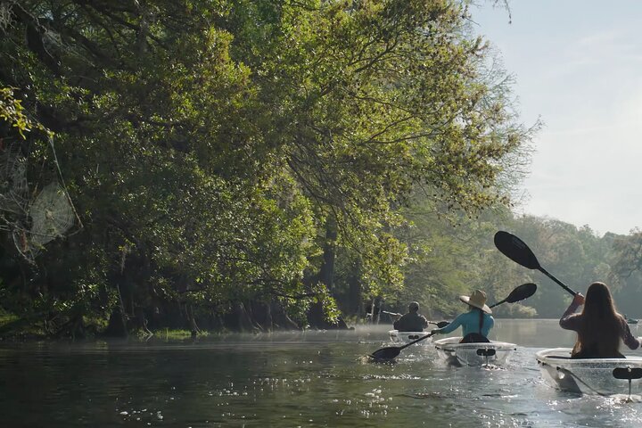 2 uur durende begeleide kajak-ecotour met glazen bodem in Gilchrist Blue
