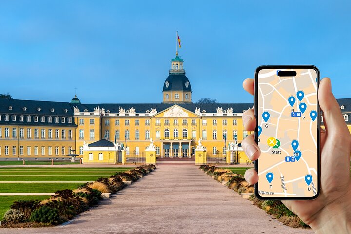 Självguidad rensningsjakt och stadsrally i Karlsruhe