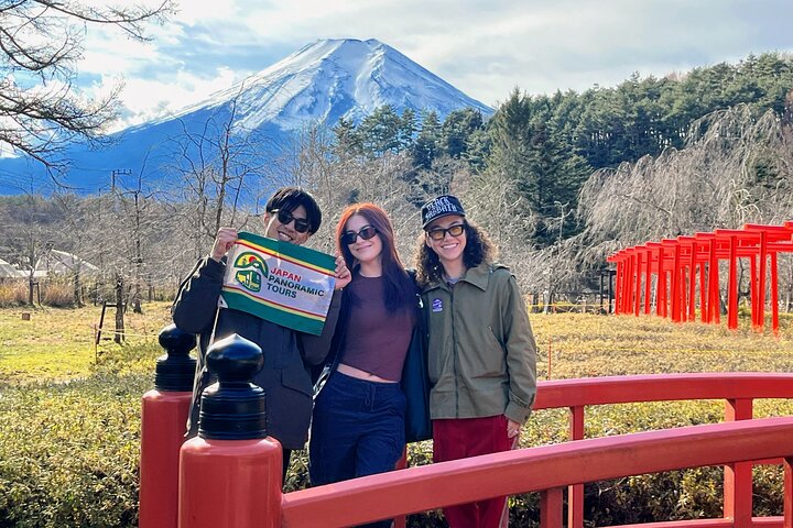 Eintägige Bustour zum Berg Fuji und nach Hakone. Rückfahrt mit dem Bus
