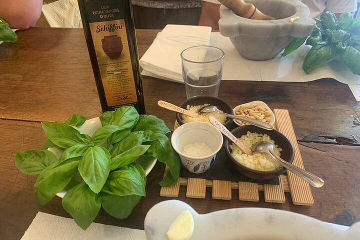 Cinque Terre: Autentisk Pesto matlagingsklasse og vin i Manarola