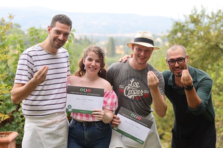 Aula de Pizza ou Massa com Sorvete em uma Fazenda Toscana em Florença