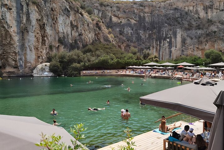 Lake Vouliagmeni Thermal Spa und Tempel von Poseidon Tour