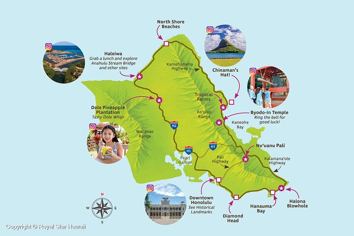 Oahu : Excursion d'une journée complète ou d'une demi-journée sur l'île du Grand Cercle