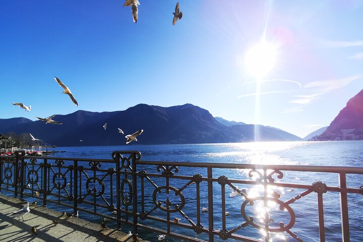 Lago Como & Lugano para grupos pequeños : 2 países en 1 día, Crucero en barco