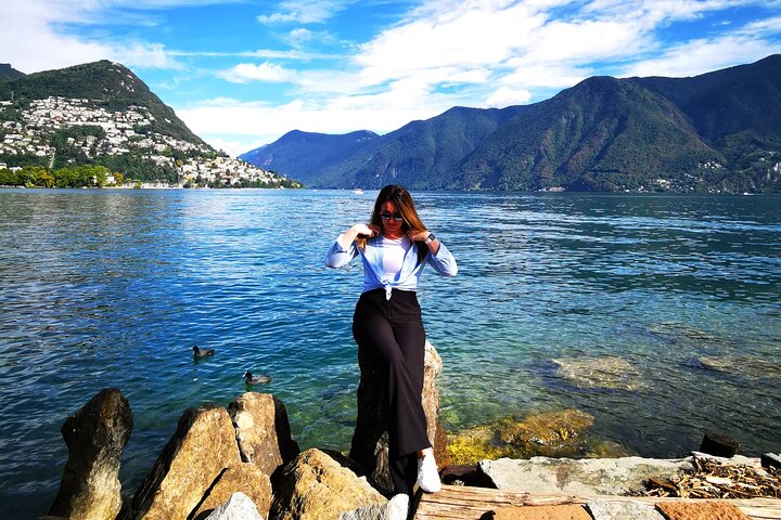 Lago Como & Lugano para grupos pequeños : 2 países en 1 día, Crucero en barco