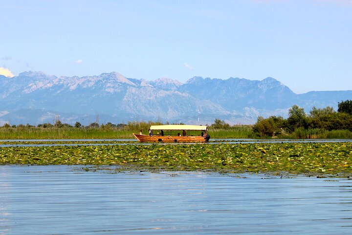 Privat tur i Skadar Lake National Park med træbåd og vin