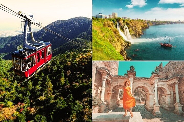 Belek / Antalya : Tour de ville avec cascades et excursion en bateau et téléphérique