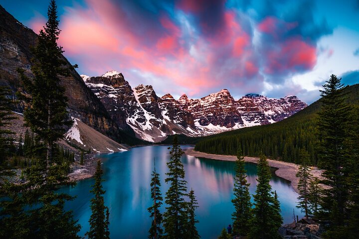 Moraine Lake Sunrise (2,5 horas) & Lake Louise (2 horas) de Canmore/Banff