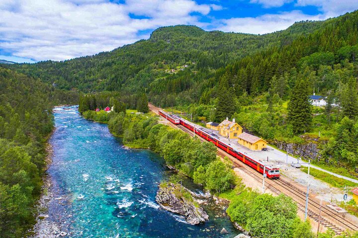 Visite guidée de Viking Village, croisière Nærøyfjorden & Flåm Railway