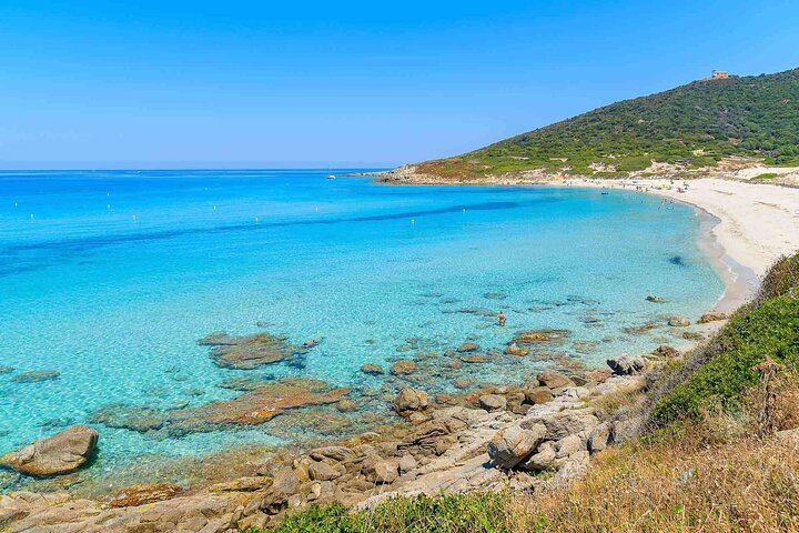 Descoberta da Ilha Rousse e degustação de vinhos do porto de cruzeiro de Calvi