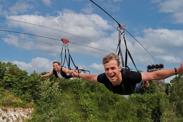 720m zipline-äventyr vid Bluewater – 50 mph-upplevelse i Kent