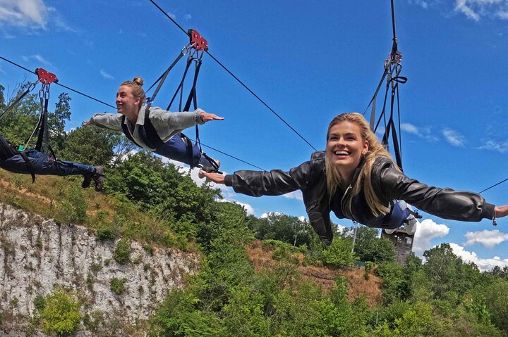 720m zipline-äventyr vid Bluewater – 50 mph-upplevelse i Kent