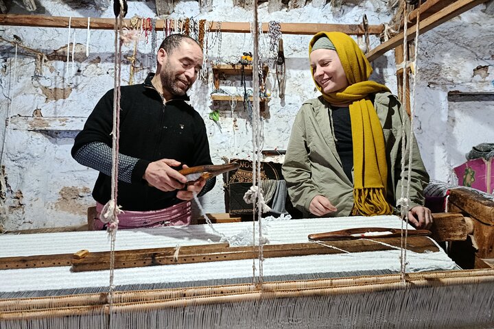 Chefchaouen Taller tradicional de tejido de lana con artesanos locales