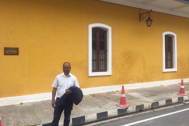 Tour a piedi del patrimonio di Pondicherry dei quartieri francesi