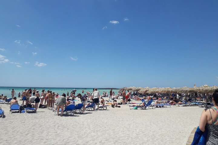 Visite privée de la plage d'Elafonisi avec dégustations d'huile d'olive au miel et de vin