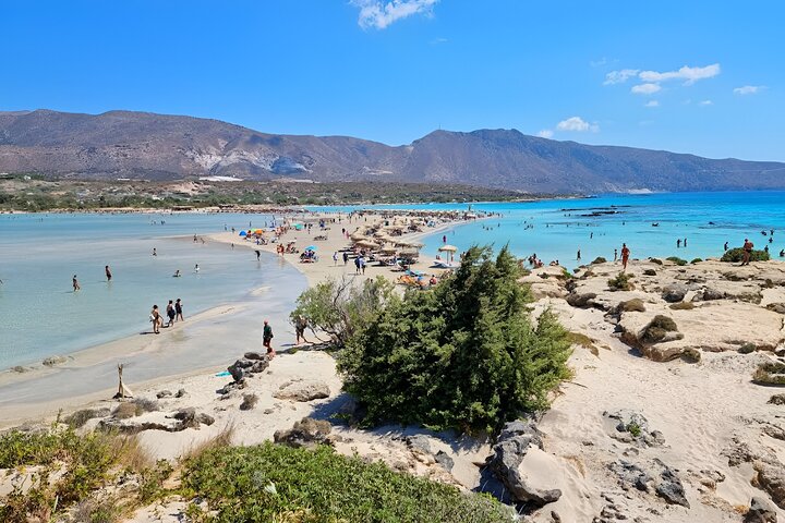 Visite privée de la plage d'Elafonisi avec dégustations d'huile d'olive au miel et de vin