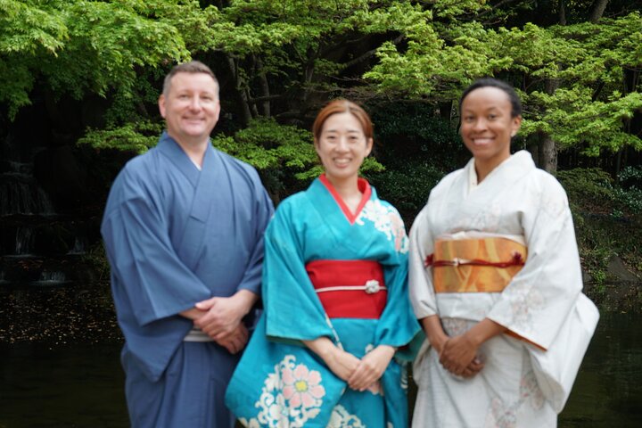 Chiba: Kimono og te seremoni på en historisk slottet hage