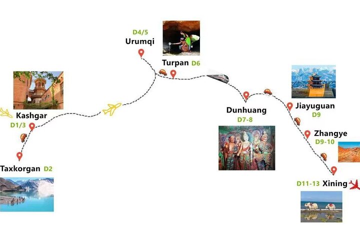 Tour di gruppo di 13 giorni della Via della Seta: Xinjiang, Gansu, Qinghai