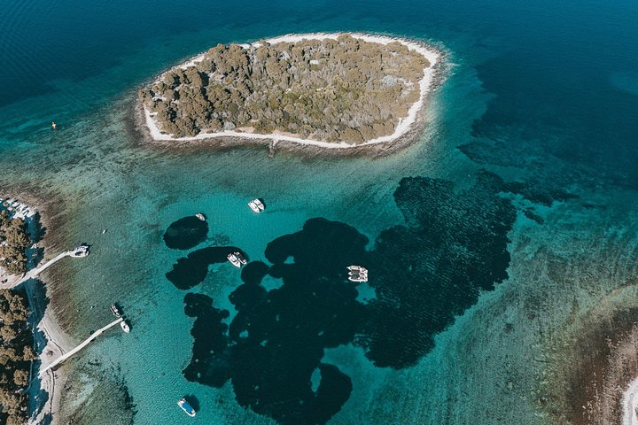 Trogir, Blue Lagoon, Excursion en bateau d'une demi-journée à Ciovo et vin depuis Split