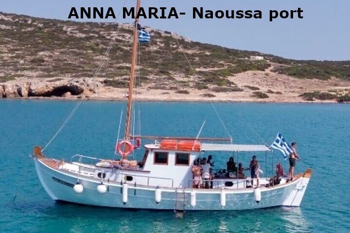 Excursion en bateau d'une demi-journée à Paros au départ du port et de la baie de Naoussa .