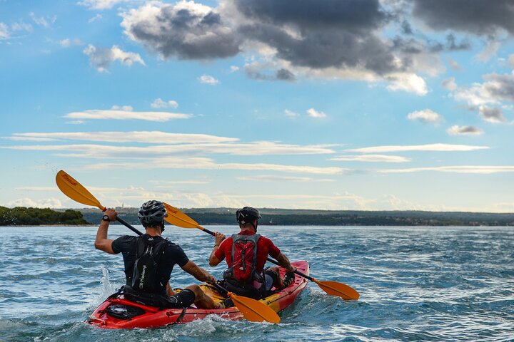 Tour in kayak di Brioni con biglietto per l'intera giornata Brioni incluso