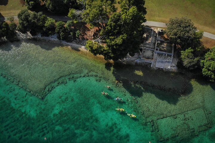 Tour in kayak di Brioni con biglietto per l'intera giornata Brioni incluso
