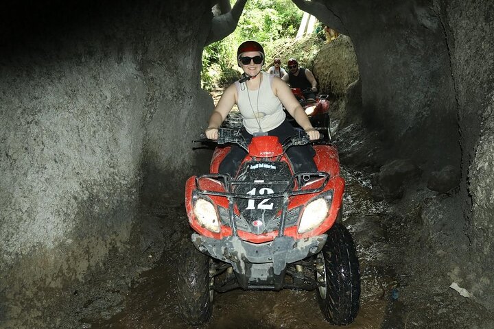 Bali ATV Fahrt Ubud Wasserfall, Reisfeld, Fluss, KingKong-Tempel Höhle