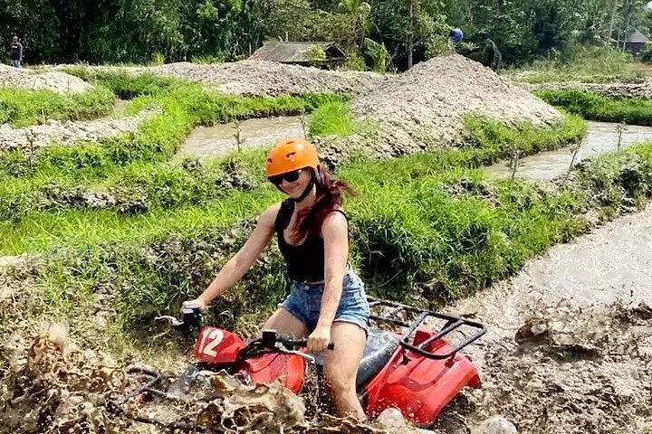 Bali ATV Fahrt Ubud Wasserfall, Reisfeld, Fluss, KingKong-Tempel Höhle