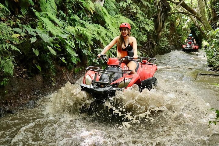 Bali ATV Fahrt Ubud Wasserfall, Reisfeld, Fluss, KingKong-Tempel Höhle