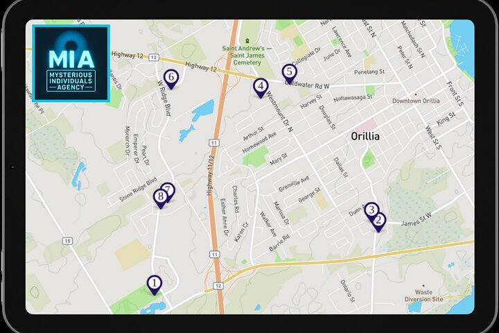 Buiten Escape Game een interactieve audio zoektocht in Orillia ON