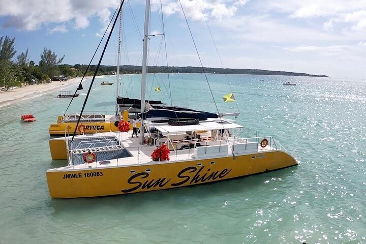 Negril : MAÑANA Catamarán Crucero Cuevas Natación Esnórquel en Arrecifes