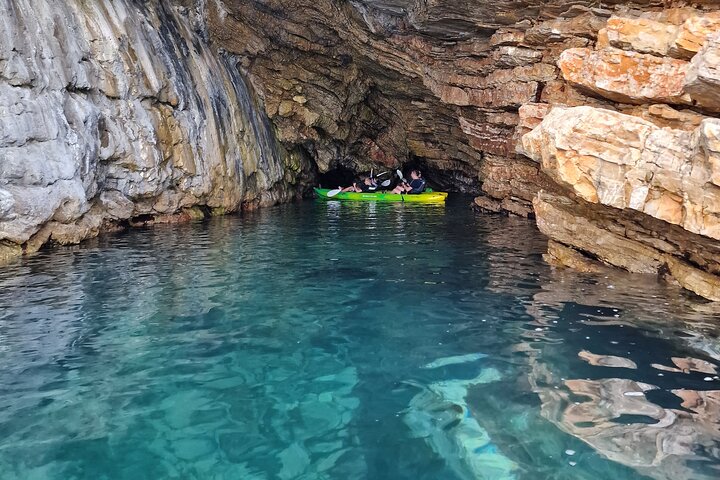 Small group kayaking tour from Budva to Sveti Nikola island caves