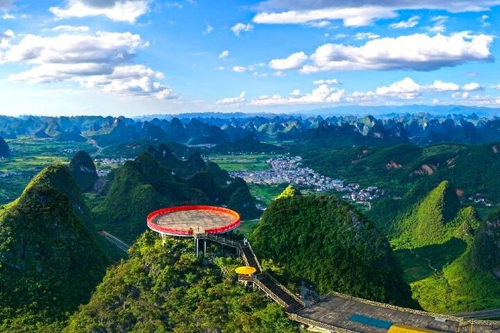 Yangshuo Ruyi Peak kabelbaan en Li River volledige dag cruise tour