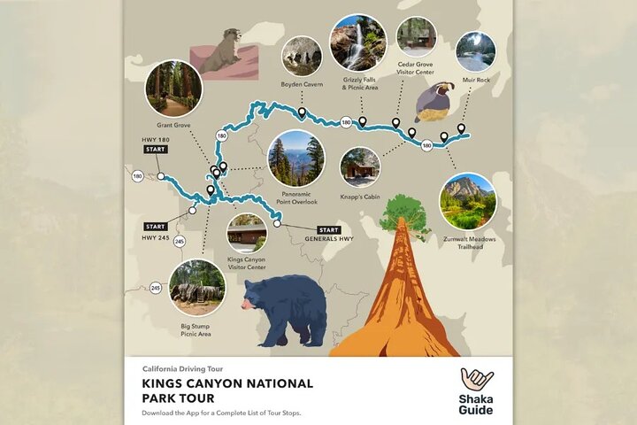 Sequoia en Kings Canyon audiotour Zelfgids Nationaal Park Tour