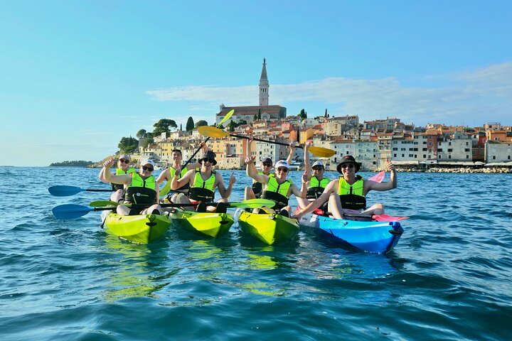 Rovinj fantastisk kajak tur-fri drikke & snorkling & spring & billeder
