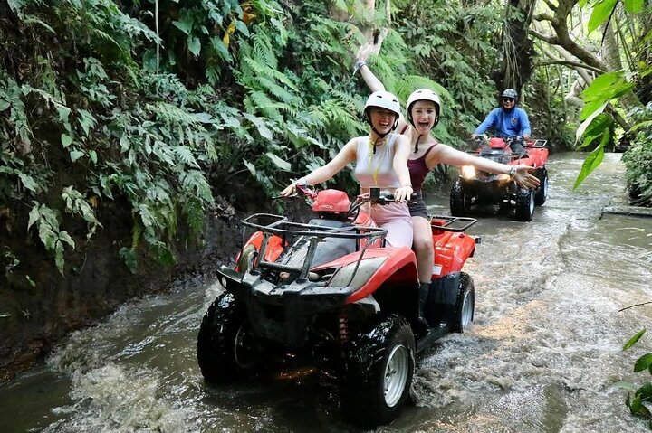 Bali ATV Fahrt Ubud Wasserfall, Reisfeld, Fluss, KingKong-Tempel Höhle