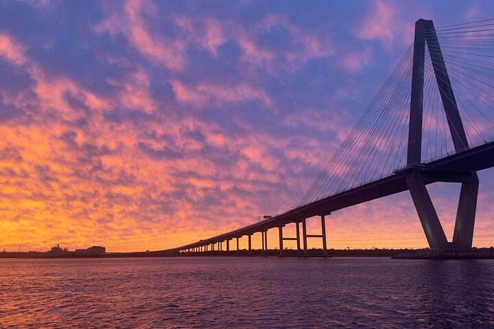 Charleston Harbor Crociera al tramonto Vista panoramica e avvistamento dei delfini