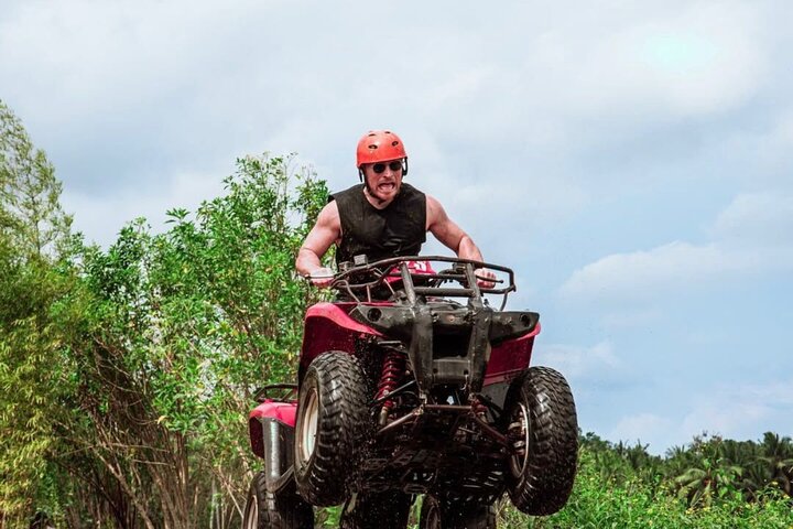 Bali ATV Fahrt Ubud Wasserfall, Reisfeld, Fluss, KingKong-Tempel Höhle