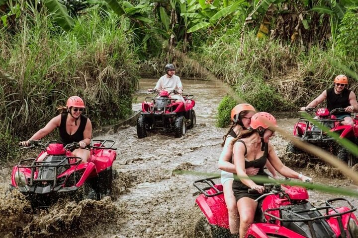 Bali ATV Fahrt Ubud Wasserfall, Reisfeld, Fluss, KingKong-Tempel Höhle