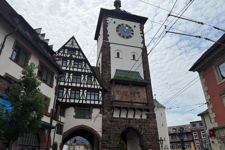 Fly från staden Freiburg im Breisgau stadspromenad med pussel