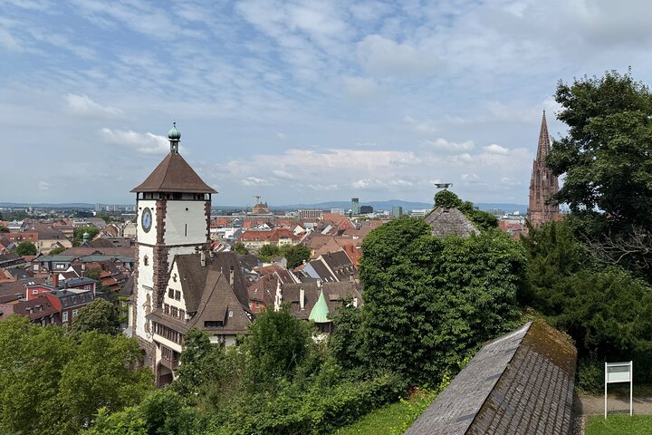 Fly från staden Freiburg im Breisgau stadspromenad med pussel